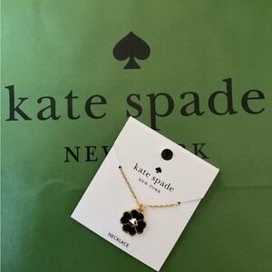 Kate Spade Black and Gold Flower Pendant Necklace